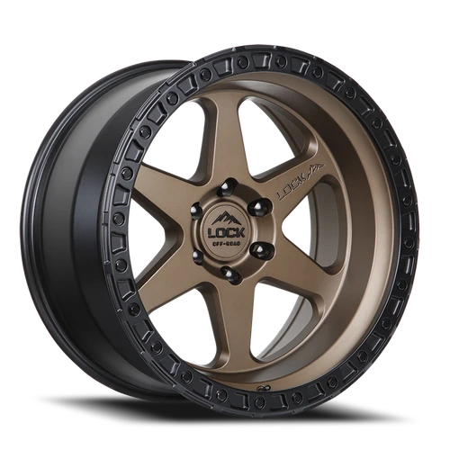 DOORBUSTER PRICING! - Lock Offroad Olympus Wheel 17x9 6x139.7 Matte Desert Bronze w/ Matte Black Ring -12mm - FREE T-SHIRT INCLUDED! | OLYMPUS-7969MRMBR12N