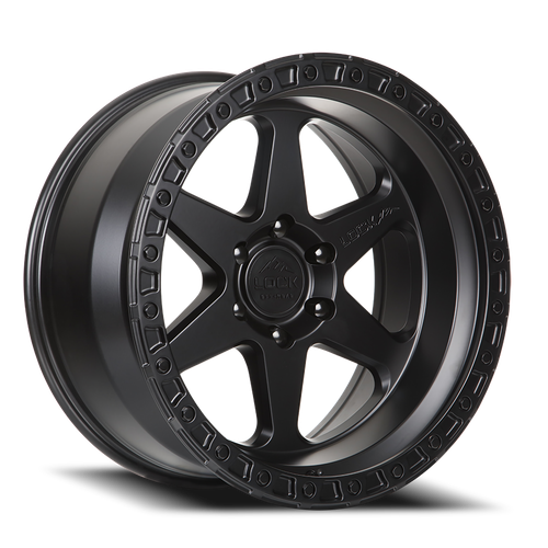 DOORBUSTER PRICING! - Lock Offroad Olympus Wheel 20x10 6x139.7 Matte Black w/ Matte Black Ring -24mm - FREE T-SHIRT INCLUDED! | OLYMPUS-2169MB