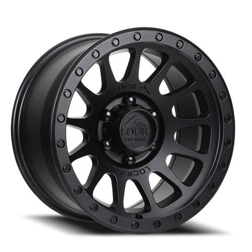 DOORBUSTER PRICING! - Lock Offroad Yosemite Wheel 17x9 5x127 Matte Black w/ Matte Black Ring 0mm - FREE T-SHIRT INCLUDED! | YOSEMITE-7957MB
