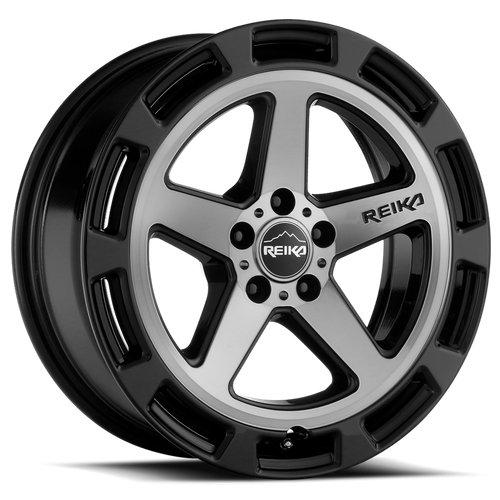 DOORBUSTER PRICING! - Reika R20 - Teton Wheel 17x7 5x100 Gloss Black Machine Face 15mm - FREE T-SHIRT INCLUDED! | R20770151007F