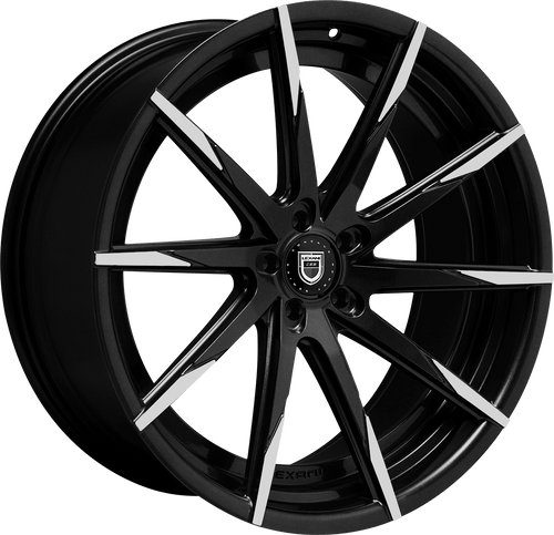 Lexani Css-15 Custom Drilled Wheel Blanks Rims 22x9 Black w/ Machined Tips Custom Offset | 15CSS-2290-00-15MBT