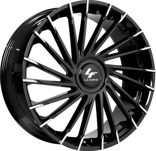 Lexani Wraith Xl Wheels Rims 24x9 Blank Custom Drilled Black W/ Machined Tips 0mm | 696-2490-00-00MBT