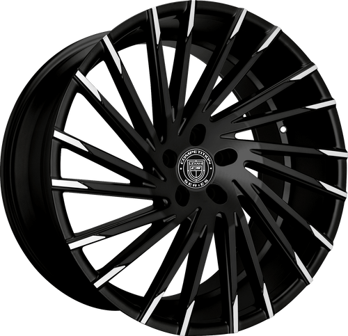 Lexani Wraith 663 Custom Drilled Wheel Blanks Rims 20x10 Black w/ Machined Tips Custom Offset | 663-2010-00-15MBT