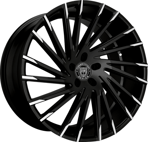 Lexani Wraith 663 Custom Drilled Wheel Blanks Rims 22x9 Black w/ Machined Tips 50mm | 663-2290-00-50MBT