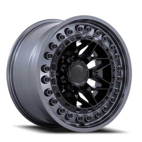 Black Rhino Alpha Wheel 17x9 6x139.7 Matte Black With Gunmetal Lip 0mm - FREE T-SHIRT INCLUDED! | BR008MA17906800