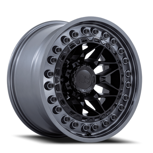 Black Rhino Alpha Wheel 17x9 6x139.7 Matte Black With Gunmetal Lip -12mm - FREE T-SHIRT INCLUDED! | BR008MA17906812N