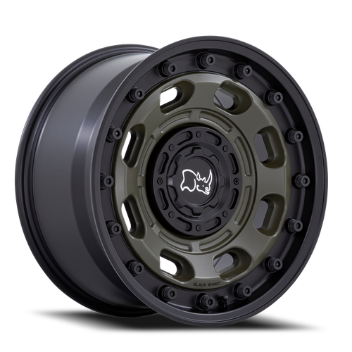 Black Rhino Atlas Wheel 18x9 5x127 & 5x139.7 Olive Drab Green With Black Lip 0mm - FREE T-SHIRT INCLUDED! | BR007EB18903500