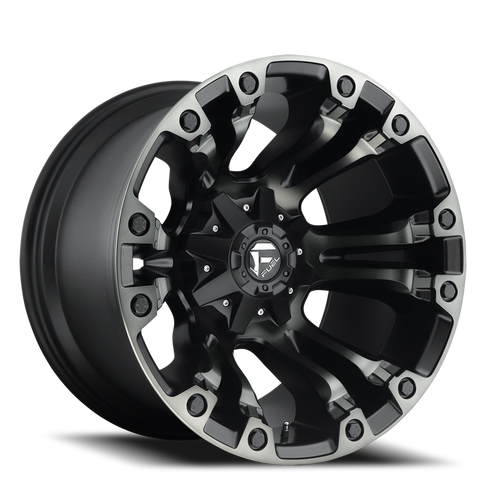 Fuel D851 Vapor Wheel 18x9 6x135 & 6x139.7 Matte Black Machined With Gray Tint -13mm - FREE T-SHIRT INCLUDED! | D85118909844A