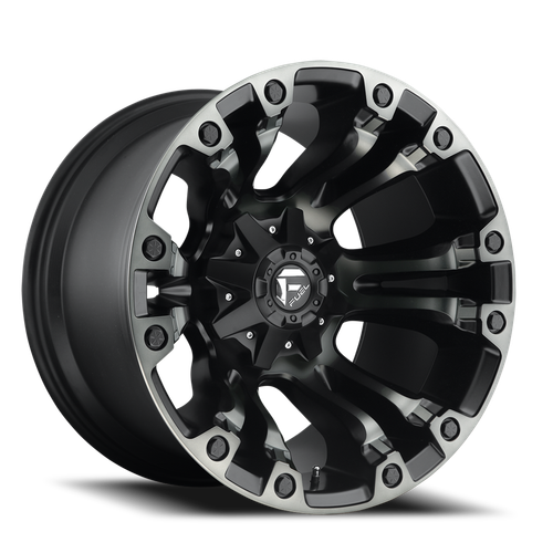 Fuel D851 Vapor Wheel 20x10 5x114.3 & 5x127 Matte Black Machined With Gray Tint -18mm - FREE T-SHIRT INCLUDED! | D85120002647A