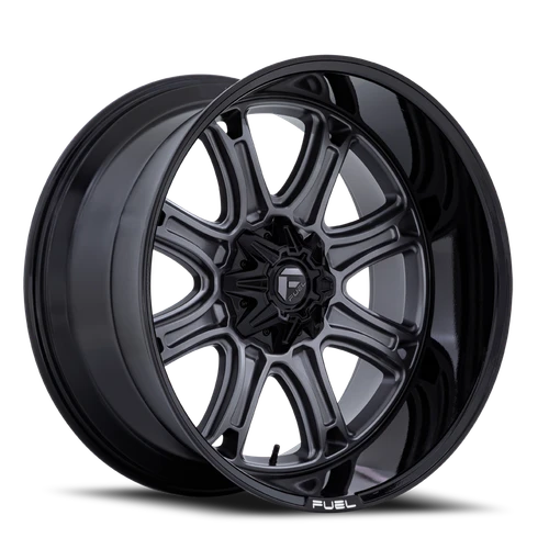 Fuel Darkstar Wheel 24x12 8x170 Matte Gunmetal With Black Lip -44mm - MINIMUM PURCHASE OF 4 WHEELS - FREE T-SHIRT INCLUDED! | FC853AB24128744N
