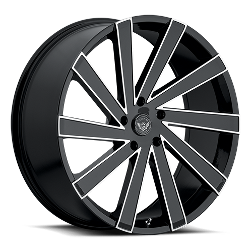 Gima 806 Wheels Rims 24x10 6x5.5 (6x139.7) Black Machined Face Right Side 30mm | GMA-806-24185BM-R