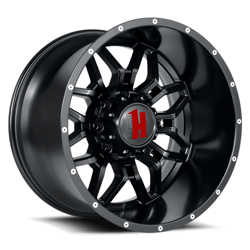 Havok 109 Wheels Rims 22x14 8x170 Dark Black Machined Rivets -76mm | HAV109-2214-09-N76DFB