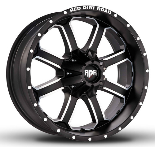 Red Dirt Road Rd01 Wheels Rims 22x14 8x6.5 (8x165.1) Black Machined -76mm | RD01-221408-N76MM