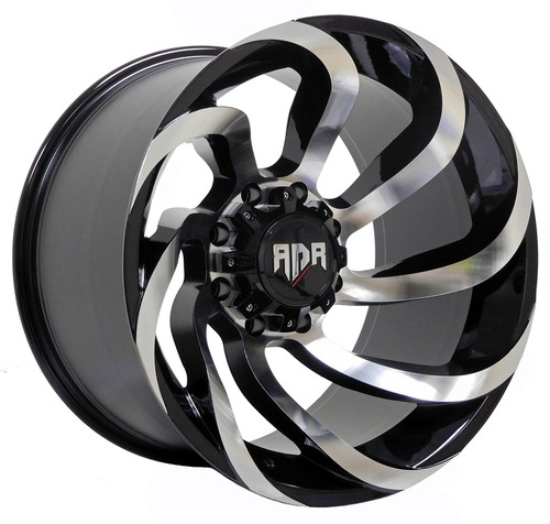 Red Dirt Road Rd15 Wheels Rims 20x12 6x5.5 (6x139.7) Black Machined -44mm | RD15-21283-N44BM