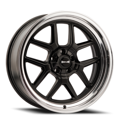 DOORBUSTER PRICING! - Ridler 610 Wheel 17x8 5x127 Matte Black w/ Polished Lip 0mm | 610-7873MB