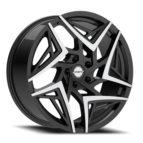 DOORBUSTER PRICING! - Shift H36 Valve Wheel 20x8.5 5x100 Gloss Black w/ Machined Tips 35mm - FREE T-SHIRT INCLUDED! | H3608550035GBMT