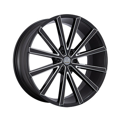 U2 77 Wheels Rims 22x9.5 6x5.5 (6x139.7) Black Milled 30mm | U277-22985BMW