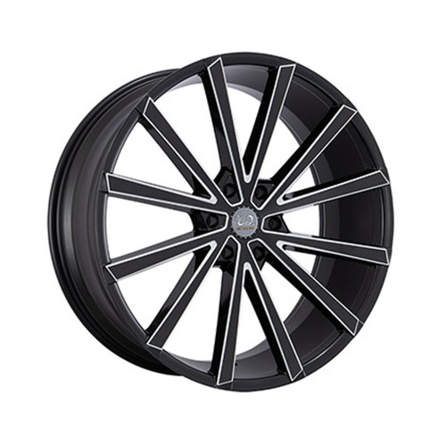 U2 77 Wheels Rims 24x9.5 6x139.7 Black Milled 30mm | WU2W077S47O18P024F050C16