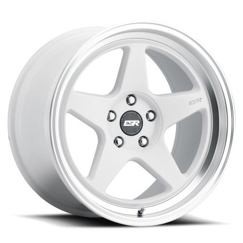 Esr Cr5 Wheels Rims 18x9.5 Blank Custom Drilled Gloss White W/ Machined Lip 22mm | 89511122 CR5WHT-ML