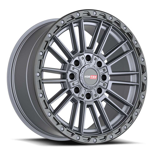 Vortek Vrt-604 Custom Drilled Wheel Blanks Rims 20x9.5 Titanium Black Bead Ring -18mm | 60420958XBL-18MTB