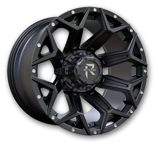 Revenge Off-Road Rv-202 Wheels Rims 20x9 5x127 (5x5) 5x5.5 (5x139.7) Black Milled Dots 0mm | RV202-209051271397+00DFB