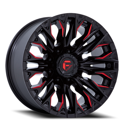 Fuel D823 Flame Wheel 20x9 8x180 Gloss Black Milled With Candy Red Tint 1mm - FREE T-SHIRT INCLUDED! | D82320901850