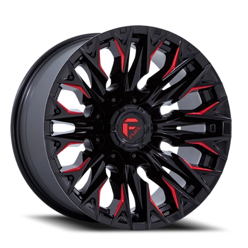 Fuel D823 Flame Wheel 20x9 8x180 Gloss Black Milled With Candy Red Tint 20mm - FREE T-SHIRT INCLUDED! | D82320901857