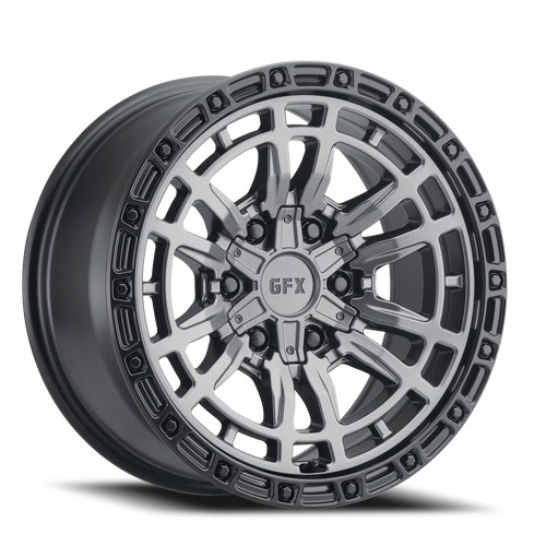 DOORBUSTER PRICING! - G-Fx Tr24 Wheel 20x9 6x135 & 6x139.7 Matte Grey w/ Matte Black Lip 12mm | T24 290-6009-12 GRB