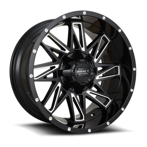 DOORBUSTER PRICING! - Impact Off-Road 814 Wheel 17x9 5x139.7 & 5x127 Gloss Black Milled -12mm - FREE T-SHIRT INCLUDED! | 814GB-79056-12