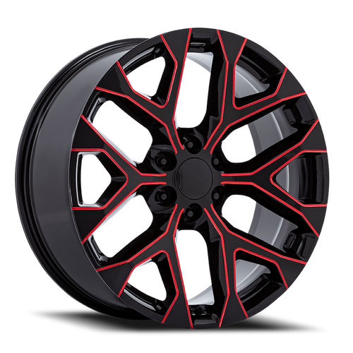 Performance Replicas Pr177 Wheel 20x9 6x139.7 Gloss Black Milled With Red Tint 24mm | 177MR-295824