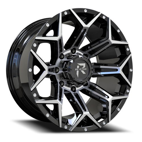 Revenge Rv202 Wheel 20x9 6x135 & 6x139.7 Black Machined 0mm - FREE T-SHIRT INCLUDED! | RV202-209061351397+00BM