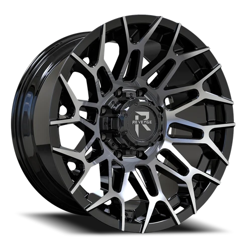 Revenge Rv203 Wheel 20x10 6x135 & 6x139.7 Black Machined -19mm - FREE T-SHIRT INCLUDED! | RV203-201061351397-19BM