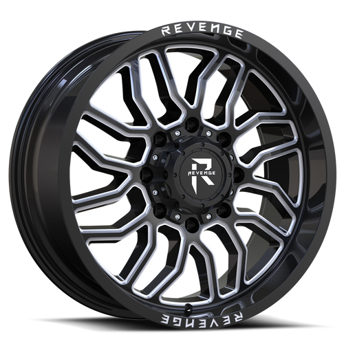 Revenge Rv205 Wheel 20x9 5x127 & 5x139.7 Black Milled 0mm - FREE T-SHIRT INCLUDED! | RV205-209051271397-0BMW