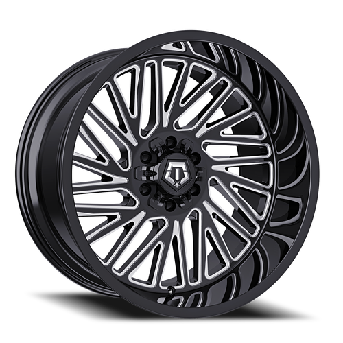 DOORBUSTER PRICING! - Tis 553Bm Wheel 22x10 6x139.7 & 6x135 Gloss Black Milled 10mm - FREE T-SHIRT INCLUDED! | 553BM-2206810