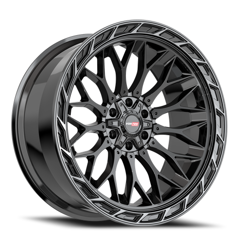 DOORBUSTER PRICING! - Vortek Vrp-503 Wheel 24x11 6x135 & 6x139.7 Black Diamond Cut Ring With Dark Tint -24mm - MINIMUM PURCHASE OF 4 WHEELS | 503241157-24BDCTR