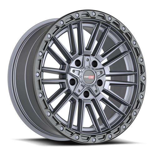 Vortek Vrt-604 Wheels Rims 20x9.5 5x127 (5x5) 5x5.5 (5x139.7) Titanium Black Bead Ring 12mm | 60420954312MTB