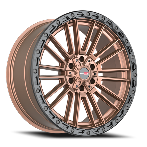 DOORBUSTER PRICING! - Vortek Vrt-604 Wheel 22x10 6x135 & 6x139.7 Matte Bronze With Black Bead Ring -18mm | 604221057-18MBR
