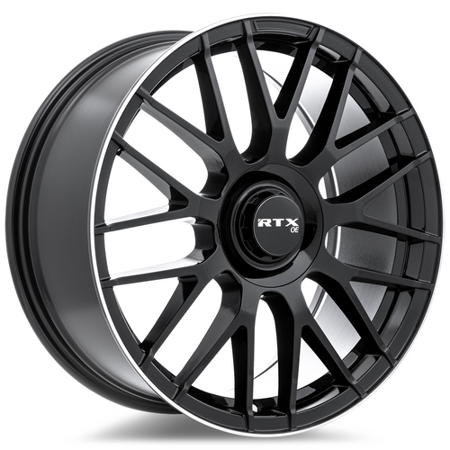 Rtx Mb-01 Wheels Rims 19x8.5 5x112 Gloss Black With Machined Lip 38mm | 83184