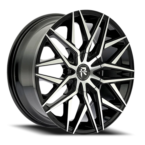 Revenge Rl104 Wheel 18x8 5x108 & 5x114.3 Black Machined 35mm - FREE T-SHIRT INCLUDED! | RL104-188051081143+35BM