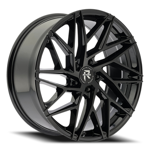 Revenge Rl102 Wheel 22x9 5x114.3 Gloss Black 35mm - FREE T-SHIRT INCLUDED! | RL102-229051143+35B