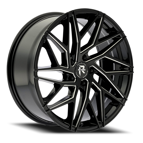 Revenge Rl102 Wheel 22x9 5x115 Black Milled 20mm - FREE T-SHIRT INCLUDED! | RL102-22905115+20BMW