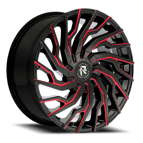 Revenge Rl101 Wheel 26x10 6x135 & 6x139.7 Black Milled w/ Red Tint 25mm - MINIMUM PURCHASE OF 4 WHEELS - FREE T-SHIRT INCLUDED! | RL101-261061351397+25BRW