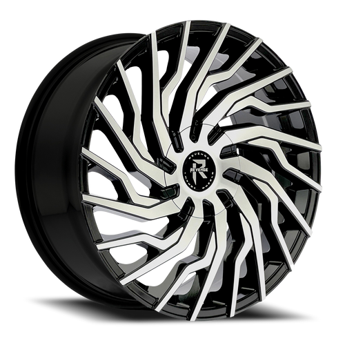 Revenge Rl101 Wheel 20x8.5 5x120 & 5x114.3 Black Machined 35mm - FREE T-SHIRT INCLUDED! | RL101-208551201143+35BM
