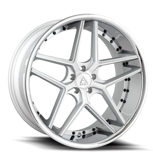 Azad Az1029 Custom Drilled Wheel Blanks Rims 22x9 Brushed Silver 15mm | AZ1029229BLANK+15BR/SSL
