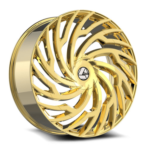 Azara Aza-536 Custom Drilled Wheel Blanks Rims 22x9.5 Nano Gold 15mm | AZA-5362295BL15NG