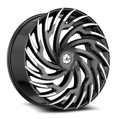 Azara Aza-536 Custom Drilled Wheel Blanks Rims 24x9 Black Machined 15mm | AZA-536249BL15BM