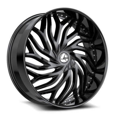 Azara Aza-537 Custom Drilled Wheel Blanks Rims 24x9 Black 15mm | AZA-537249BL15GB