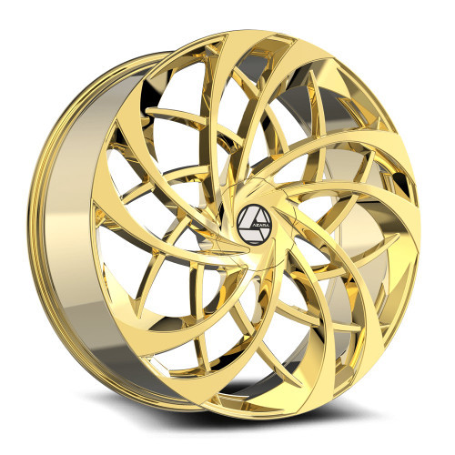 Azara Aza-540 Custom Drilled Wheel Blanks Rims 24x9 Nano Gold 15mm | AZA-540249BL15NG