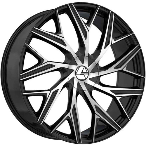 Azara Aza-527 Custom Drilled Wheel Blanks Rims 22x9.5 Black Machined 15mm | AZA-5272295BL15BM