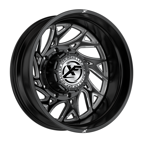 XF Off-Road Xf-229 Dually Wheels Rims 24x8.25 10x225 Black Milled -202mm | 229O248265-202GBML